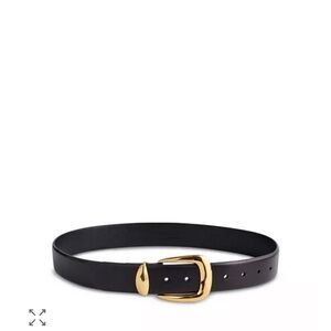 Madewell Classic Black Belt with Gold Buckle